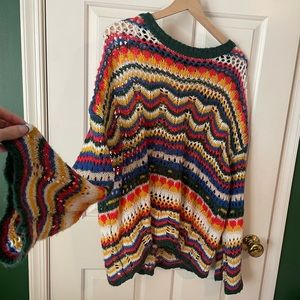 ☮️ SHEIN Hippie Sweater Bright Womens L ☮️